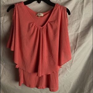 A peach flowy top